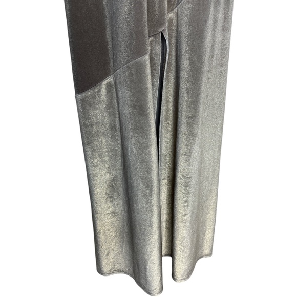 LEITH Nordstrom Two Tone Cami Strap Velvet Party Cocktail Maxi Dress Gold Medium - Picture 8 of 13